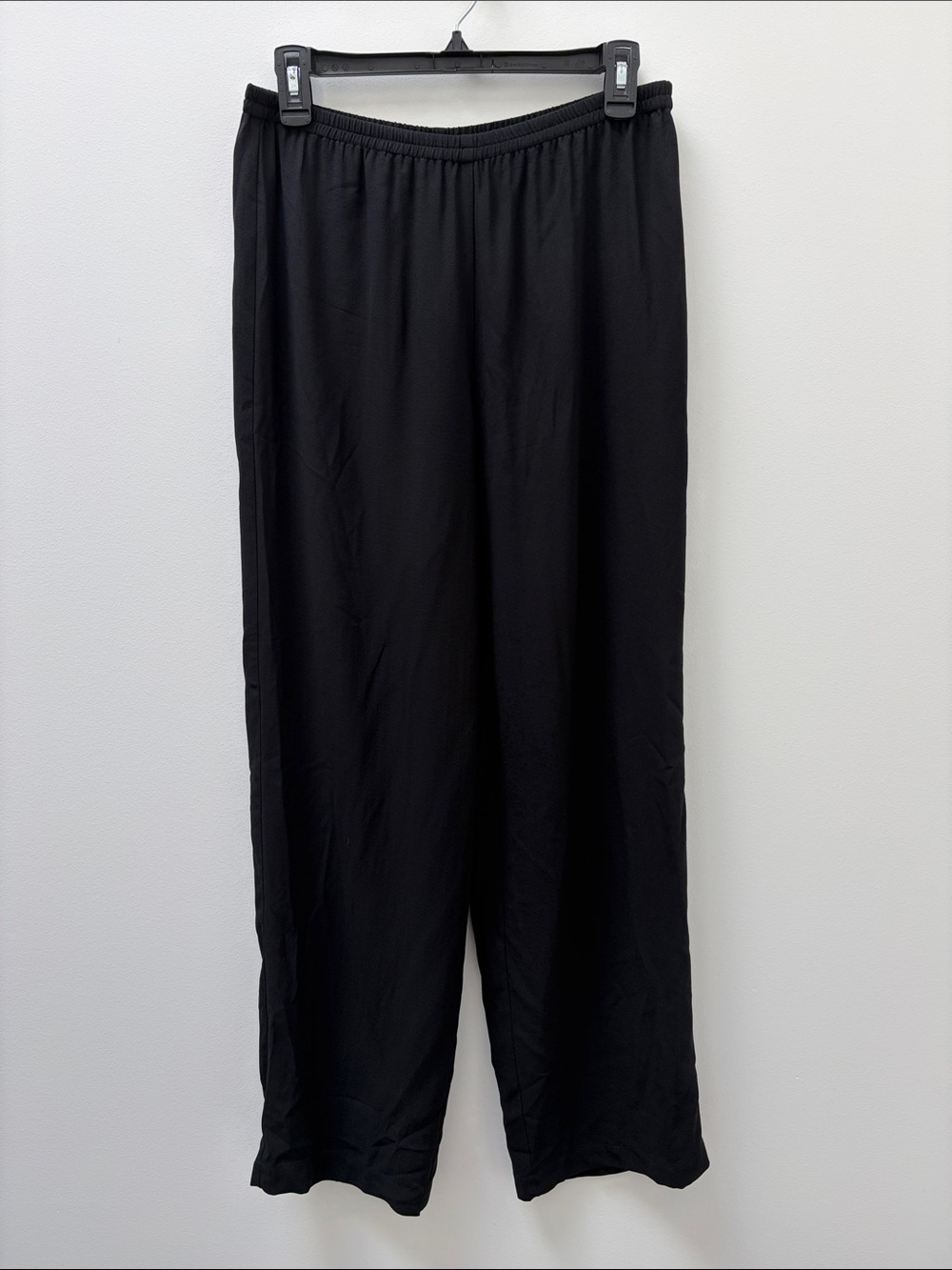 Eileen Fisher 100% Silk Georgette Crepe Pants Size PS Black